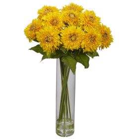 Sunflower w/Cylinder Silk Flower Arrangement Yellow