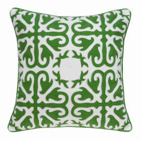 Parkland Collection Ceti Green and White Throw Pillow