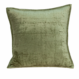 Parkland Collection Pilas Olive Solid Quilted Throw Pillow