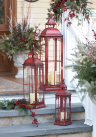 Lantern (Set of 3) 20"H, 28"H, 37"H Metal/Glass