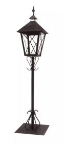 Lantern with Post 67"H Iron/Glass