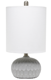 Lalia Home Concrete Thumbprint Table Lamp with Fabric Shade