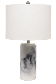 Lalia Home Marbleized Table Lamp with White Fabric Shade