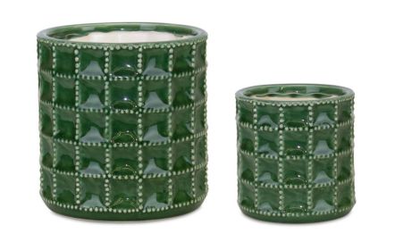 Forest Green Terra Cotta Pot (Set of 2)