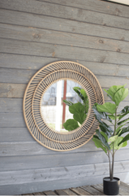 Round Bamboo Mirror