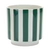 Green and White Striped Planter (Set of 2)