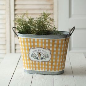 Busy Bee Hive Galvanized Bucket