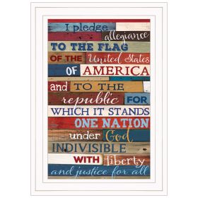 "Pledge of Allegiance" By Marla Rae, Ready to Hang Framed Print, White Frame