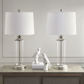 Clarity Glass Cylinder Table Lamp Set of 2