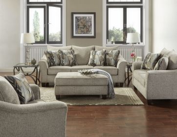 Camero Fabric 4-piece Neutral Textured Living Room sofa set