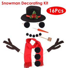 16Pcs Snowman Decorating Dressing Kit Winter Party Kids Outdoor Toys Christmas