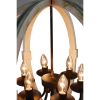 Calder Wooden Orb Shape Chandelier With Metal Chain And Six Bulb Holders, White