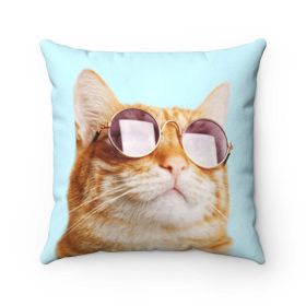 Cat is Always Right Square Pillow - 4 Sizes (size: 14" x 14")