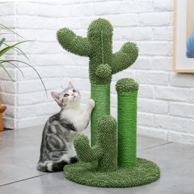 Cat Scratching Post Cactus Cat Scratcher Featuring with 3 Scratching Poles and Interactive Dangling Ball (size: M)