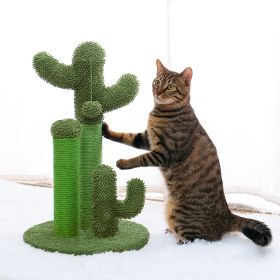 Cat Scratching Post Cactus Cat Scratcher Featuring with 3 Scratching Poles and Interactive Dangling Ball (size: L)